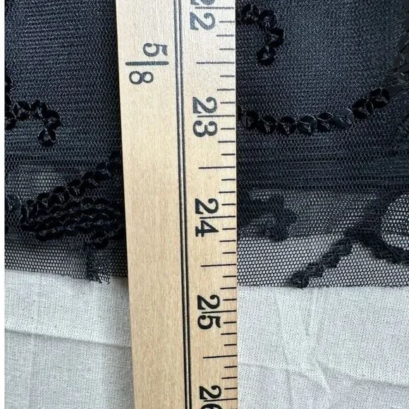 NWOT Adrianna Papell Black Sequin A-Line Skirt Size 8 - Picture 6 of 6